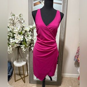 Haute Monde Fuchsia Asymmetrical Dress